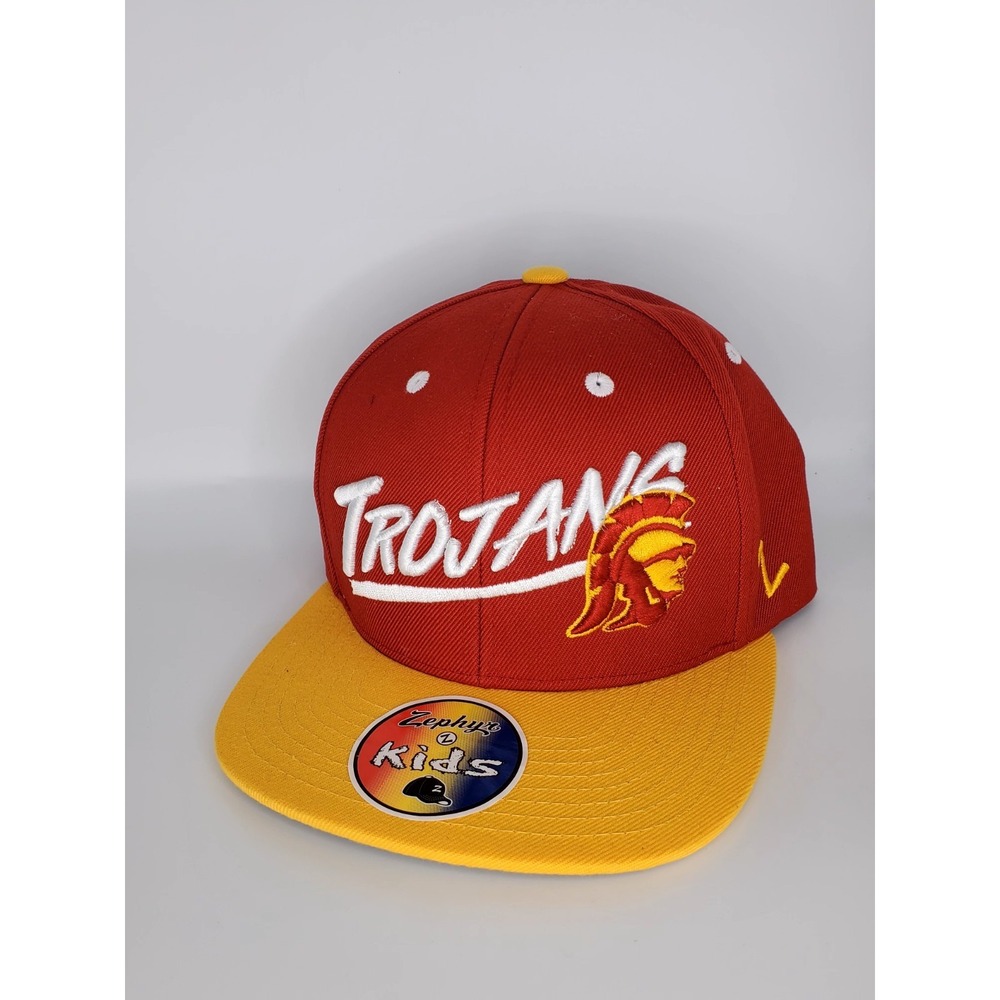 USC Trojans Red And Yellow Zephyr Kidz Baseball Hat 30 Years Anniversary Edition